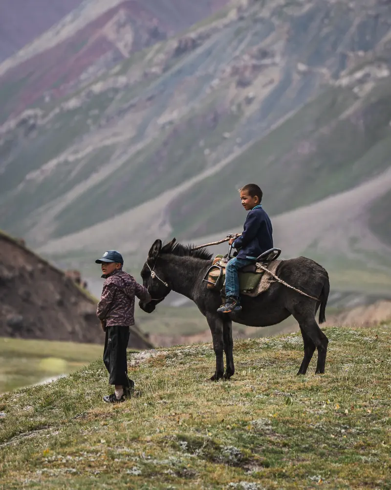 Boys with their Donkey