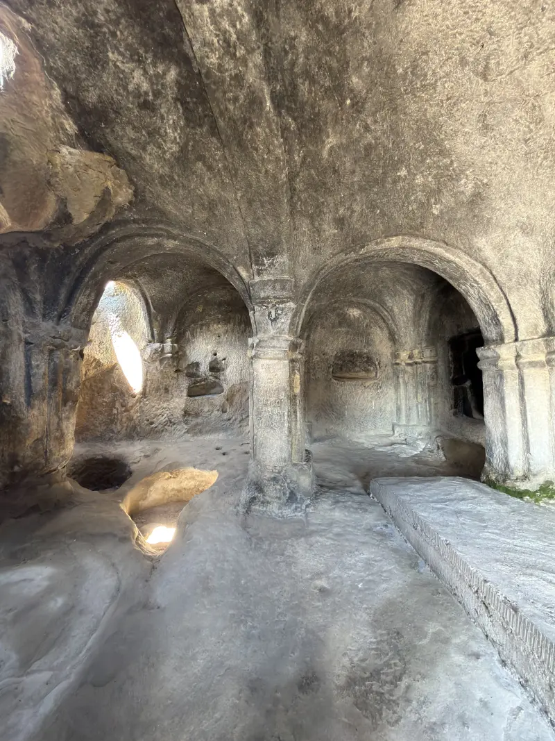 Inside one of the buildings