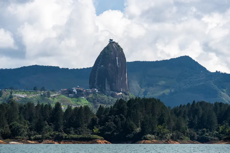 View of the Piedra del Peñol from the boat