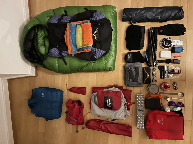 Nearly all of my Kungsleden 2021 equipment