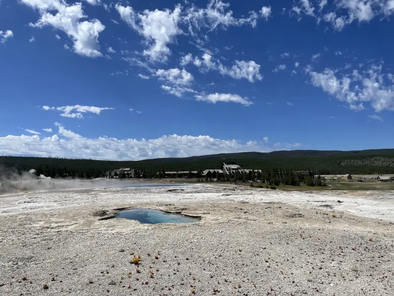 Pot with the Old Faithful area in the background