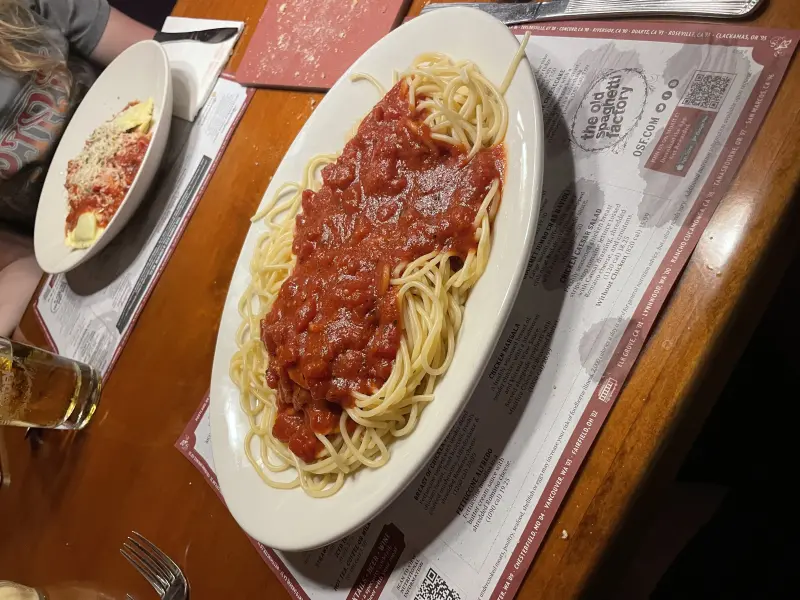 Large portion of Marinara Spaghetti