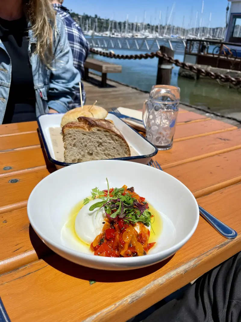 Burrata &amp; Sweet Peppers with fresh bread