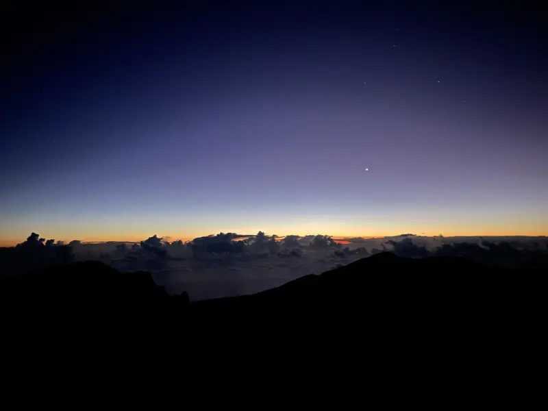 View of the beginning Sunrise from Haleakalā